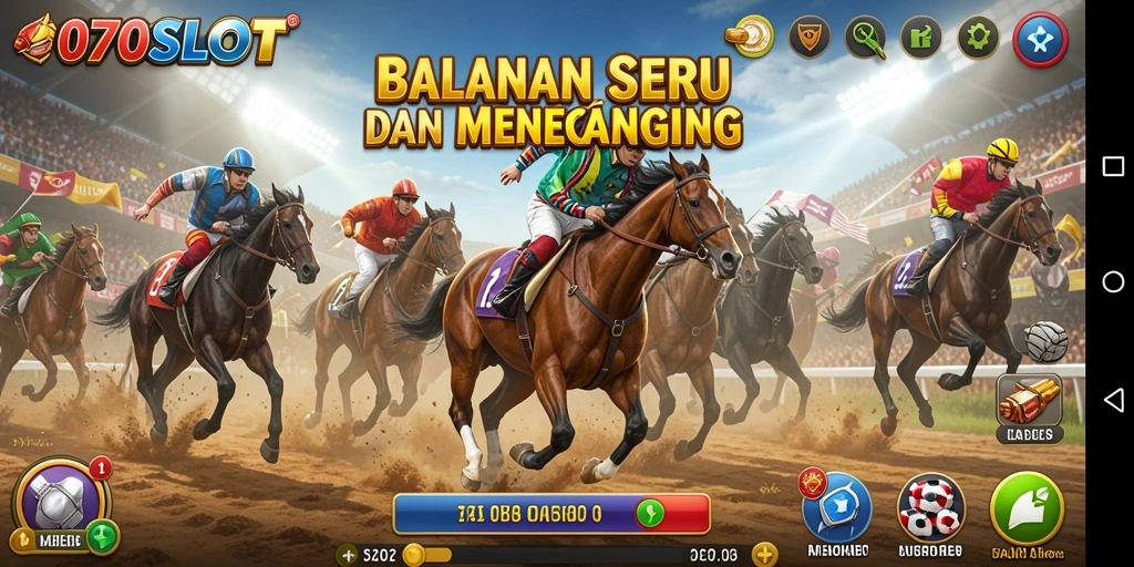 Screenshot gameplay 070SLOT dengan aksi balapan yang seru.