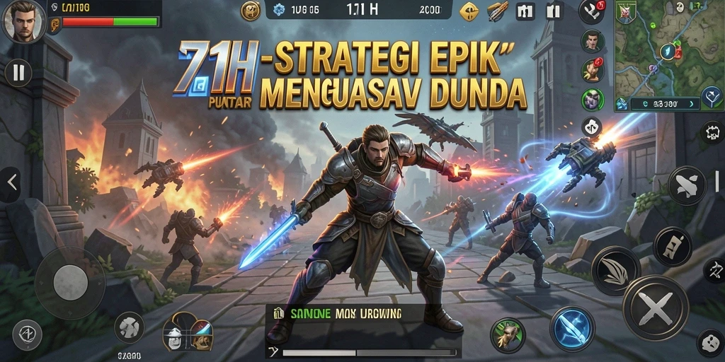 Screenshot utama menampilkan aksi strategis dalam game 71H.