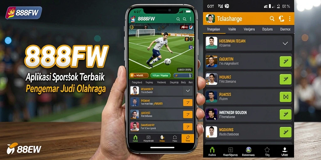 Tampilan aplikasi 888FW dengan fitur taruhan olahraga yang menarik.