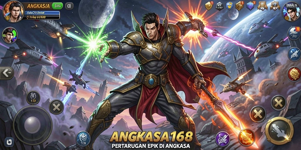 Tampilan gameplay ANGKASA168 yang intens dan penuh aksi.