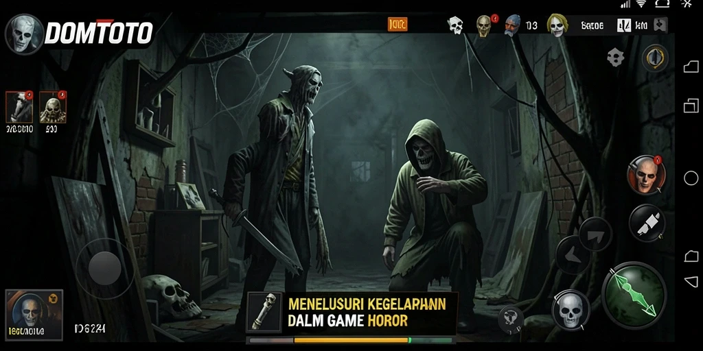 Tangkapan layar menunjukkan suasana mencekam dalam gameplay DOMTOTO.