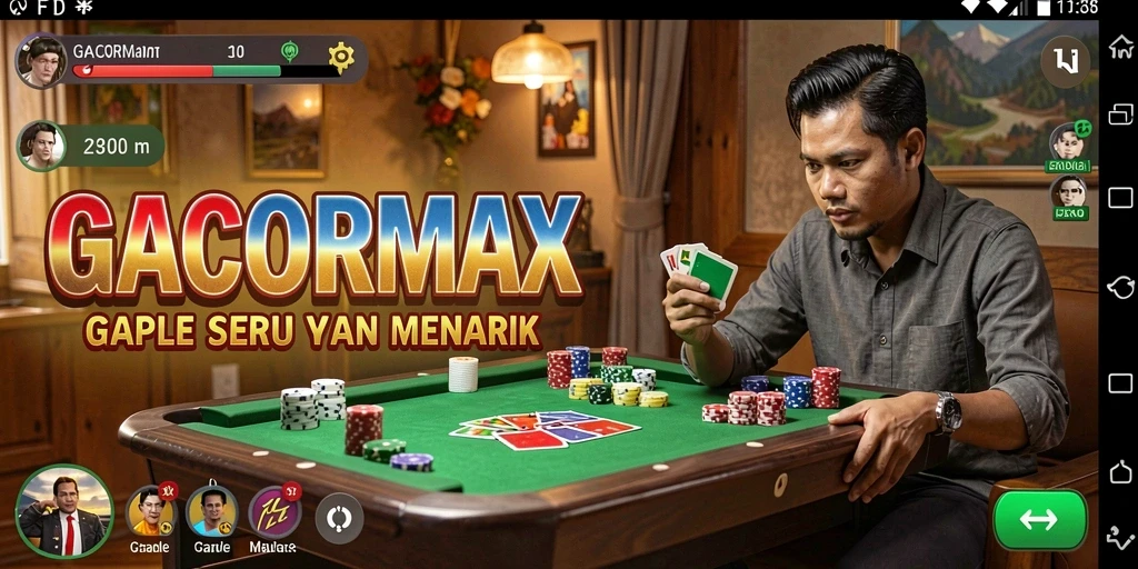 Tangkapan layar GACORMAX menampilkan gameplay Gaple yang seru.