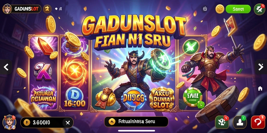 Tampilan gameplay menegangkan dari GADUNSLOT dengan elemen aksi.