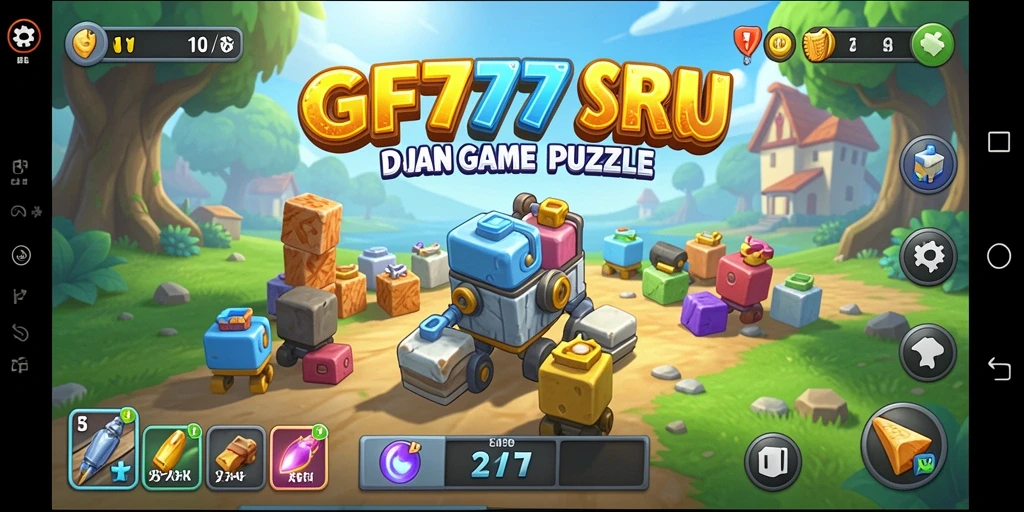 Tampilan gameplay menarik dari GF777 pada saat menyelesaikan puzzle.