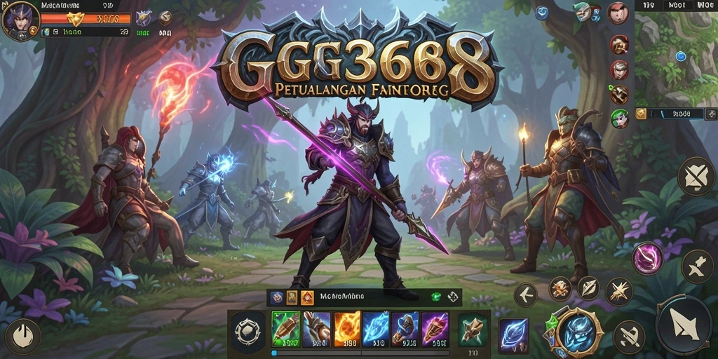 Screenshot GG368 menunjukkan pertempuran epik di dunia MMORPG.