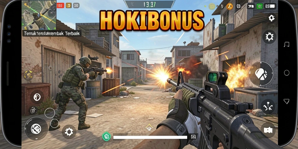 Tampilan gameplay menegangkan HOKIBONUS yang penuh aksi.