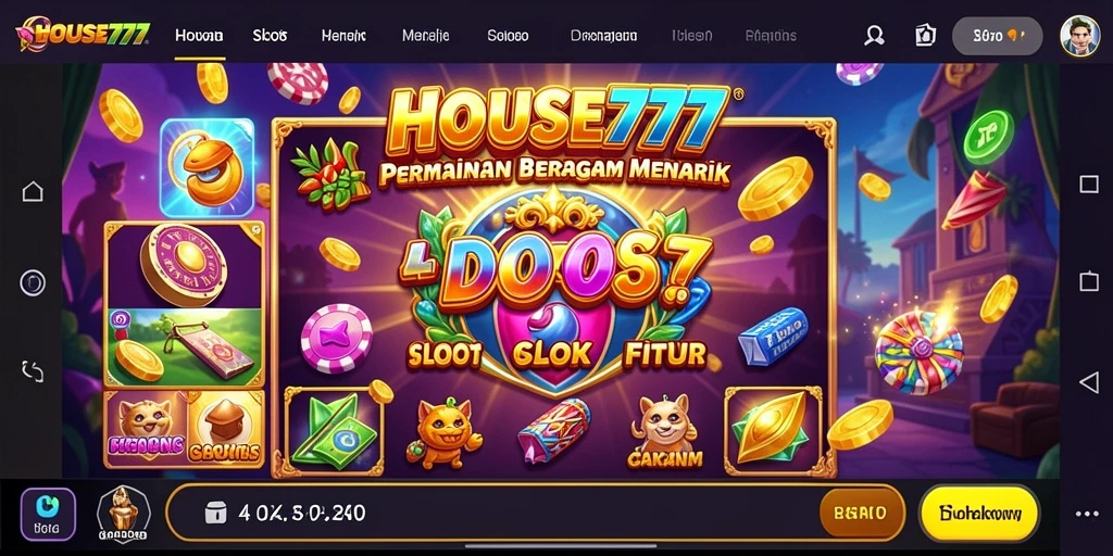 Tampilan gameplay menarik dari HOUSE777 dengan fitur Slot yang mengasyikkan.
