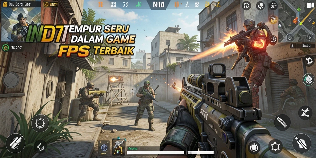 Screenshot gameplay IND777 yang intens dan seru dalam aksi FPS.