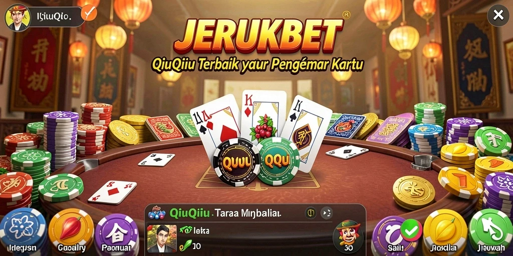 Screenshot JERUKBET menampilkan aksi seru dalam permainan QiuQiu.