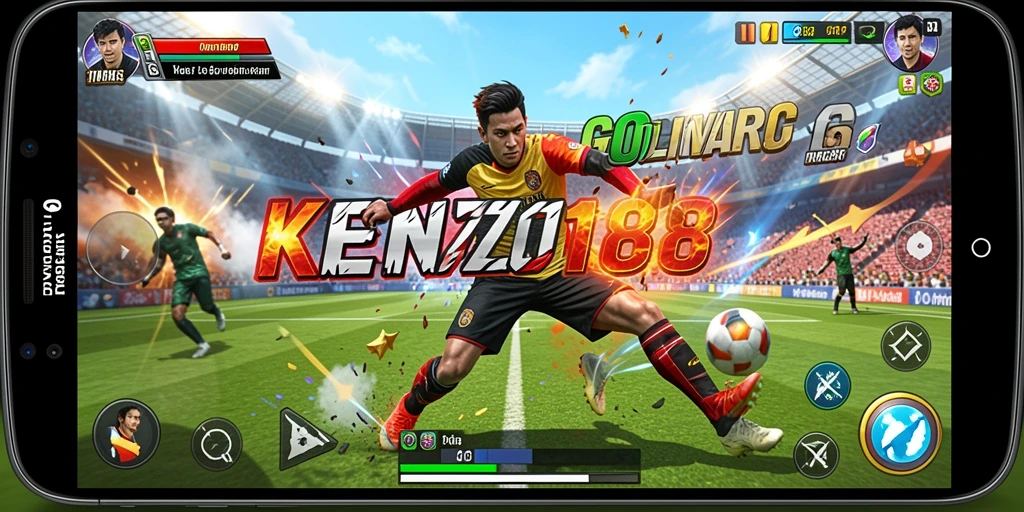 Screenshot gameplay KENZO188 yang menampilkan pertandingan olahraga yang mendebarkan.