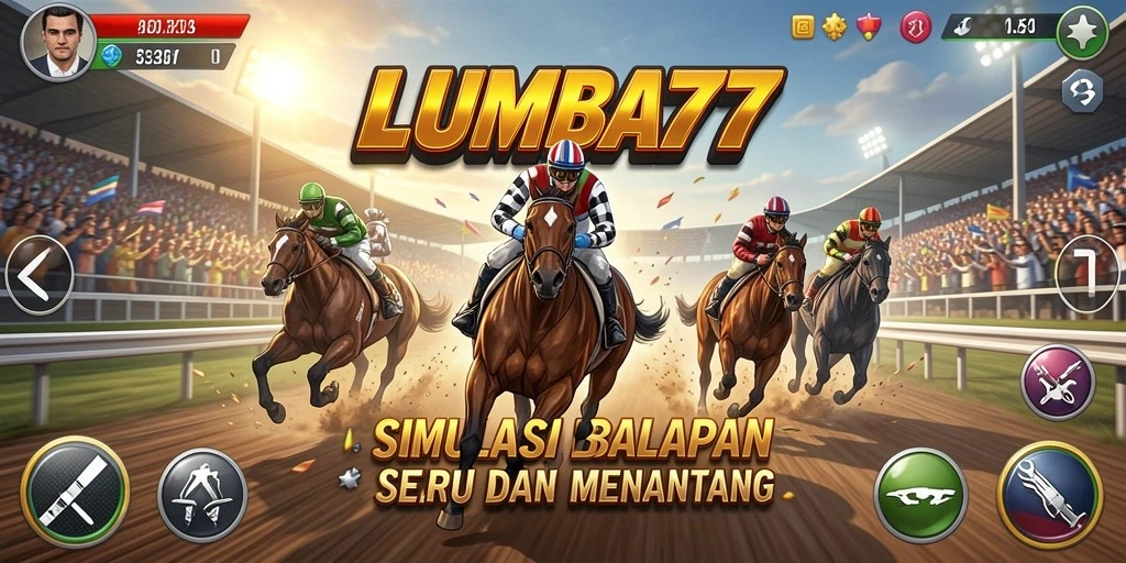 Screenshot gameplay menarik dari LUMBA77 dengan balapan yang mendebarkan.