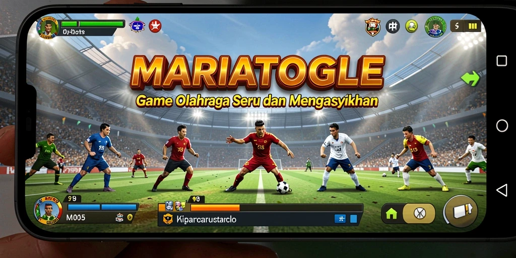 Tampilan gameplay MARIATOGEL yang menampilkan pertandingan olahraga seru.