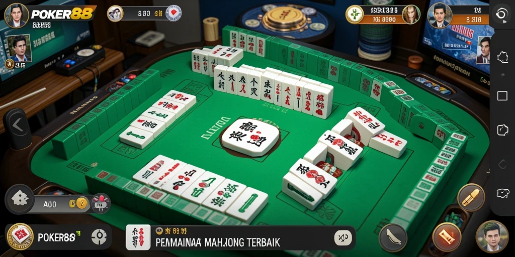 Screenshot utama POKER88 menampilkan gameplay Mahjong yang seru.
