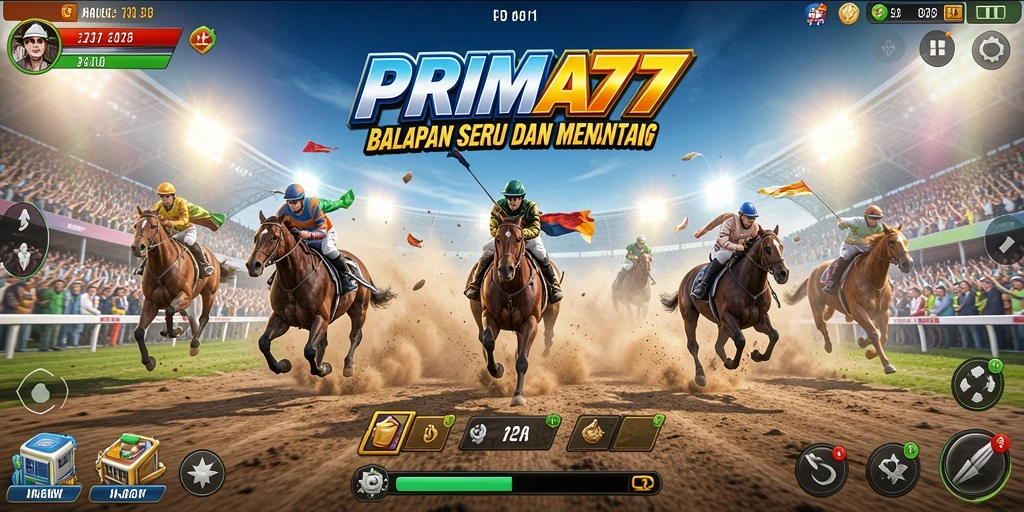 Tampilan gameplay balapan seru dan cepat dalam PRIMA77.