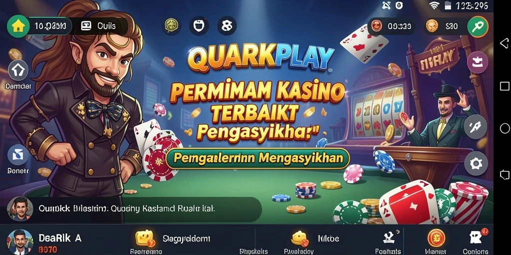 Screenshot utama yang menampilkan gameplay Kasino QUARKPLAY yang seru.