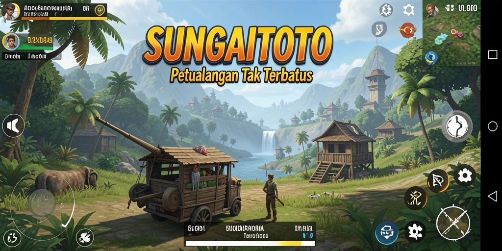 Screenshot menampilkan aksi seru di dunia terbuka SUNGAITOTO.