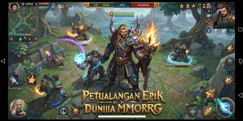 Tangkapan layar dari gameplay VIP805 yang menampilkan pertarungan epik.