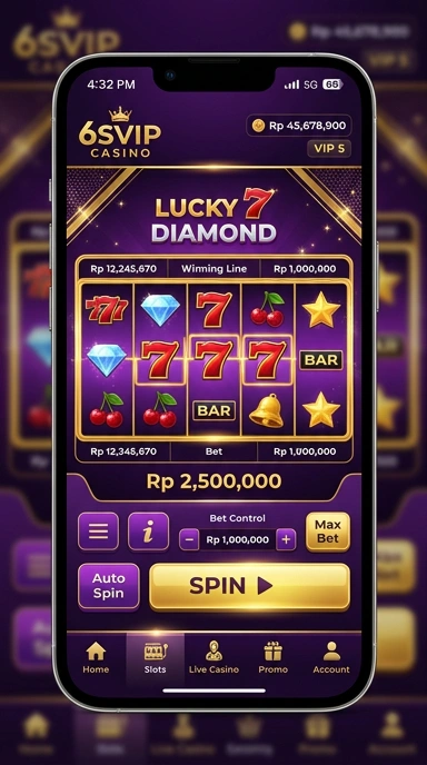 Tampilan utama aplikasi 6svip dengan berbagai pilihan kategori.